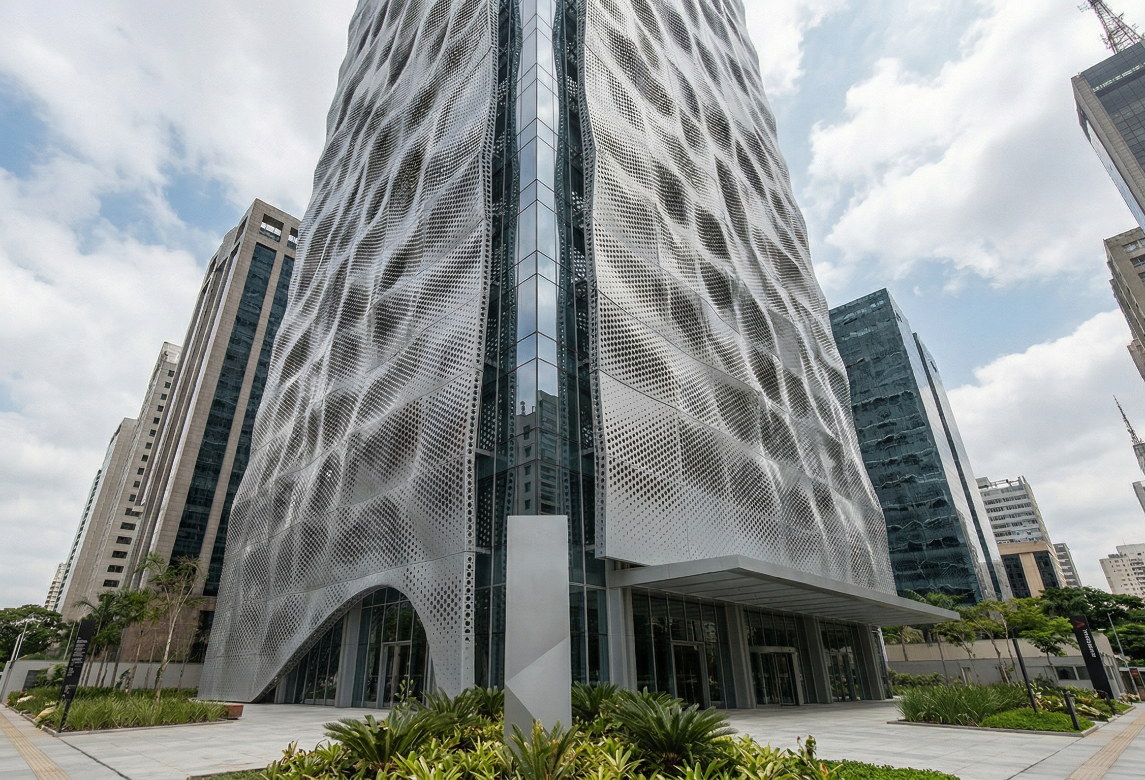 Torre Axis - Edifício corporativo com fachada paramétrica na Faria Lima, São Paulo